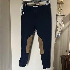 Navy with Tan Knee Patch Breeches size 26